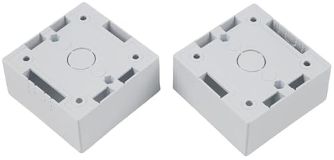 EaseSunny Aufputzdose 86x86x40mm für Ethernet Frontplatten, PVC Wand-Backbox mit Kabelmanagement für Netzwerkdosen, Grau/Gold/Schwarz/Weiß