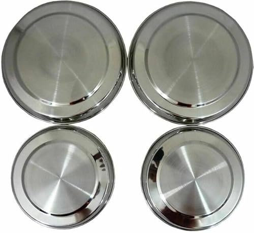 Evokk 4pcs Silver Hob Covers Reusable Stainless Steel Kitchen Oven Cooker Ring Protector Metal Covers
