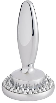 HIC Kitchen Dual Sided Meat Tenderizer Marinating Prep Tool, Chrome-Plated Zinc, 835 Grams, For Flattening Cutlets And Tenderizing Meat