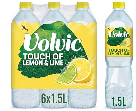 Volvic Touch of Fruit Limone e Lime Aromatizzata, 6 x 1,5 litri