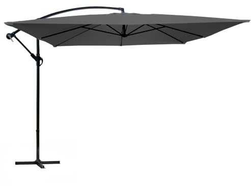 Oviala Parasol déporté 3x3m Acier Gris Anthracite