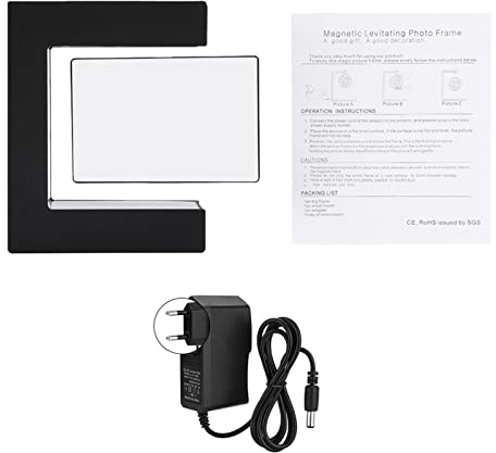 Haofy Cornice Foto Levitazione Magnetica con Luci LED Rotante Antigravit¨¤ per Decorazione Casa Ufficio Matrimonio Anniversario Natale San