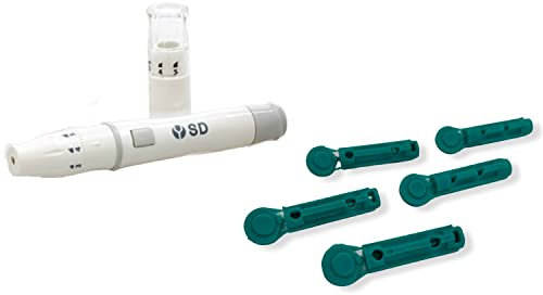 SD Biosensor Lancing Device With Alternative Site Testing (AST) Cap + 100 x 28g Lancets