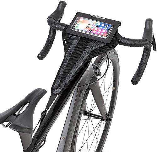 ROCKBROS Protezione Anti-sudore per Telaio Bici, Fascia Sudore per Bicicletta MTB, con Custodia Porta Cellulare, Para Sudore per Rulli Bici da Corsa Allenamento, Accessori Bici