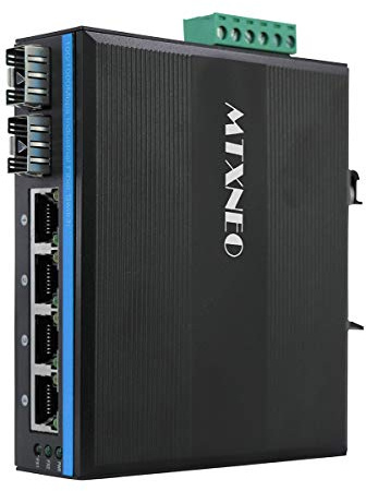 Commutateur Fibre Optique Industriel Gigabit 4 Ports RJ45 et 2 Ports Fibre SFP pour Extérieur (sans Émetteur-récepteur SFP) Températures Extrêmes -40°～75°C