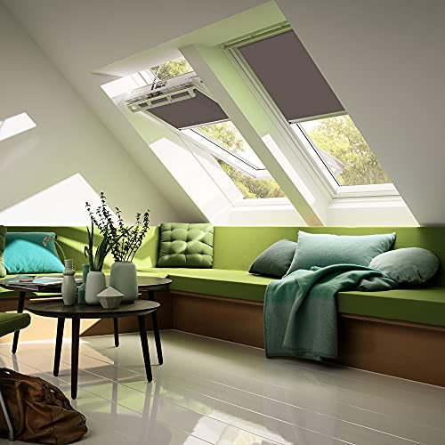VELUX Original Sichtschutzrollo (RFL), Silberne Seitenschienen, Y45, Taupe // RFL Y45 4167S