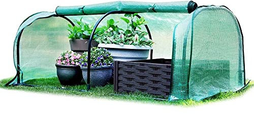 JonesHouseDeco - Serra a tunnel 130 x 60 x 50 cm, con copertura in PE rinforzato resistente ai raggi UV e telaio in acciaio, mini serra per giardino, balcone, cortile #G309A00