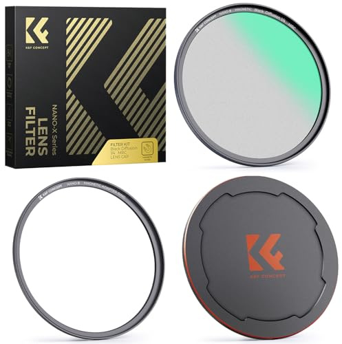 K&F CONCEPT Nano-Xcel 49mm Magnético FiltroBlack-Mist 1/4 | Filter Black Diffusion 1/4 con Anillo de Adaptador Magnético, con Nano Revestimientos Vidrio Óptico - FG707