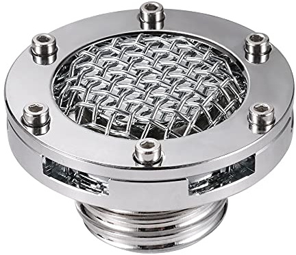 Motorrad CNC Tankdeckel Abdeckung für Harley Dyna Breakout Road King Forty Eight Softail Sportster 883 1200 Touring (Chrom)