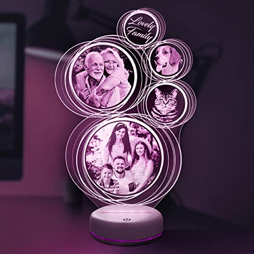 Lampephoto.fr - Personalisierte lampe mit foto und text durch Lasergravur. Geburtstagsgeschenk fotolampe Geschenkidee für weihnachten. Geschenk für Mann und Frau. 3D lampe mit Bild. Fotogeschenk