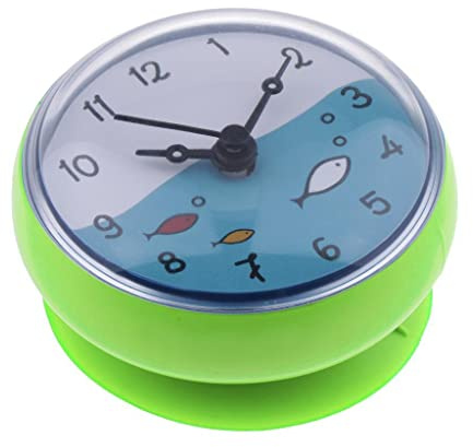 JISADER Reloj de Baño con Ventosa para Colgar de Manera Práctica, Amarillo