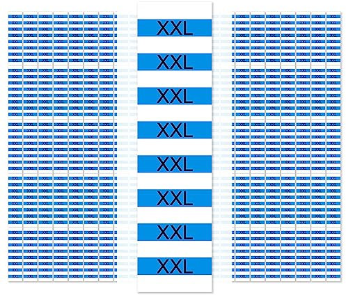 Arterby's® - Klebeetiketten Größe für Bekleidung - Streifen - rückstandsfrei reißfest - XS S M L XL XXL XXXL - Kleidung Logistik Sortiment V1 (550 Stück, XXL)