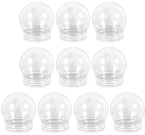 Garneck 10 Stück 150 Ml DIY-Schneekugel Aus Durchsichtigem Kunststoff Befüllbare Süßigkeitenflasche Leeres Glas Mit Abschraubbarem Verschluss Für DIY-Bastelarbeiten