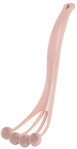BIUDECO Brosse Corps Bain en Plastique Rose Long Manche, Facile à Tenir, Exfoliation Profonde Peau Lavage Bain