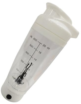 MAGICLULU Battery Operated Protein Shaker Mixer Stirring Cup for Smoothies and Nutrition Drinks Sleek Design for Easy Cleaning and Instant Mixing White