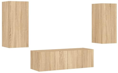 vidaXL Väggmonterade TV-skåp LEDs sonoma-ek, väggenhet, väggmonterad TV-enhet, väggmonterat skåp, TV-väggenhet, hängskåp, väggförråd, TV-möbler
