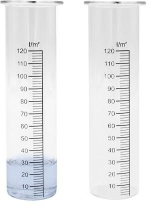 Spetebo Pluviometro di ricambio in vetro con scala, set da 2 pezzi, per stazioni meteorologiche, misuratore di quantità d'acqua, cilindro di ricambio, accessori per stazione meteo