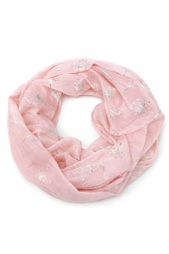 Seide Loop Schal Halstuch Schals Rundschal Schlauchschal Tücher Damenschal Pusteblumen glitzer Damen