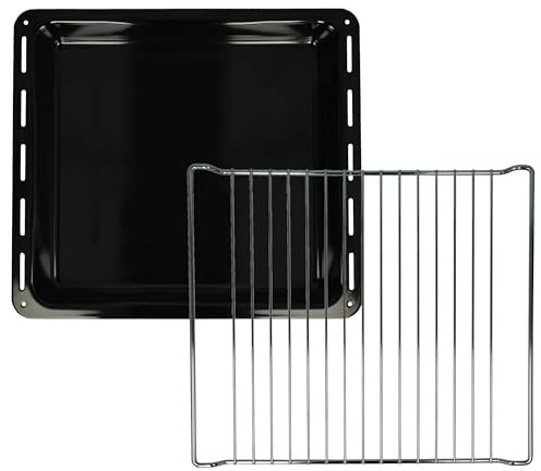 vhbwx Backblech, Gitterrost (2-tlg. Set) kompatibel mit Zanker 9497118****, 9497123****, 9497128****, 9497129**** Backöfen - 42,2 x 37 x 5 cm