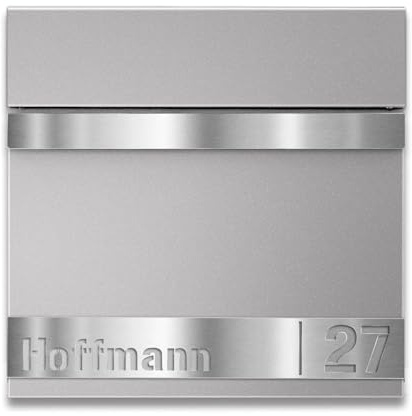 Metzler® Wandbriefkasten mit Zeitungsfach und personalisierbarem Namensschild in Graualuminium RAL 9007 – pulverbeschichtet und witterungsbeständig – inklusive Montageset und 2 Schlüsseln