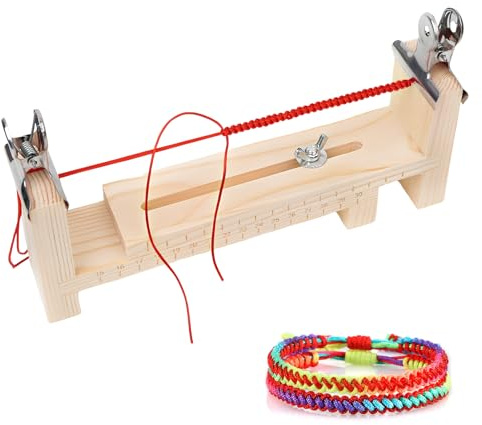 Träparacord armband jiggtillverkare set – justerbart gör-det-själv hantverk flätningskit med 2 klämmor