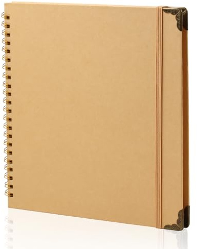 Joyberg Scrapbook 80 pagine, materiale per scrapbooking, 20,3 x 20,3 cm, album adatto per album dei ricordi, matrimoni, anniversari, famiglia, progetti fai da te (marrone)