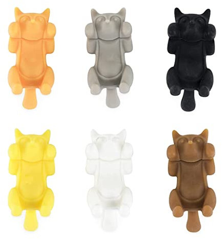 SZYDD Lot de 6 marqueurs de verre à vin en forme de chat en silicone pour distinguer les boissons Cha, Single: 4*1.5*1.2CM, Silicone