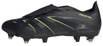 Adidas Unisex League Fold-Over Tongue Soft Ground Football Boots, Core Black/Carbon/Lucid Lemon, 42 EU