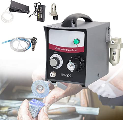 Jewelry Making Kit,Jewelry Pneumatic Engraving Machine Kit 400-800rpm Adjustable Speed Single-Head Pneumatic Graver Handpiece Micro Engraver Tool Engraver Jewelry Crafts Metal Gold