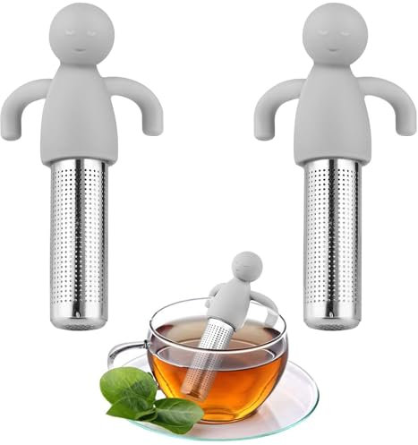 Infusor De Té, Hoja De Té Colador De Té, Colador De Té Con Mango De Silicona, 2 Piezas Filtros Coladores De Té Silicona De Acero Inoxidable, Infusores De Té De Silicona, Infusionador De Te Silicona