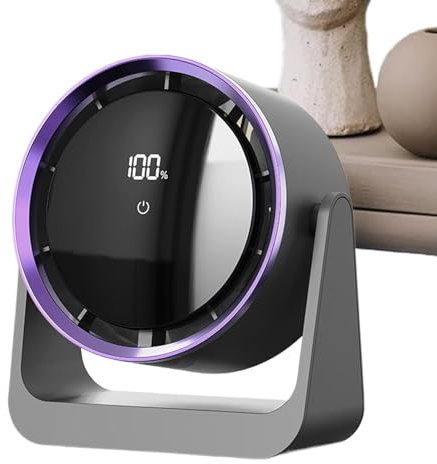 Desktop Fan, Silent USB Rechargeable Fan, Powerful Personal Air Cooler, 6.93 x 3.39 x 7.52 Inches Wall-Mounted Design, Night Lights Feature for Bedroom, Kids Rooms and Home Use