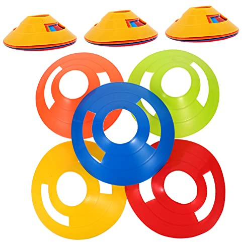 OFFIGAM 25stücke Bunte Trainingskegel Für Fußball Sport Plastikmarkierungen Für Agility-Training Spielplätze Übungen Robust Leicht Sichtbar Vielseitig Einsetzbar