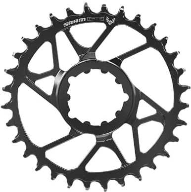 SRAM S1000 Eagle T-Type Kettenblatt mit Direktmontage, 34t, 12-Gang, 8-Bolzen Direktmontage, 3 mm Offset, Stahl, Schwarz