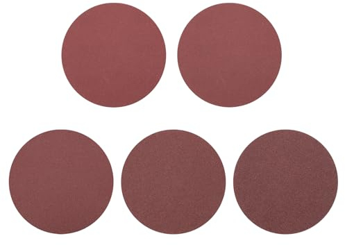 sourcing map 60Pcs 150mm Sanding Disc Hook & Loop Sandpaper Aluminum Oxide | 80/100/120/180/240/400 Grit Random Orbital Sander Pads for Woodworking Automotive Metal Polishing Red