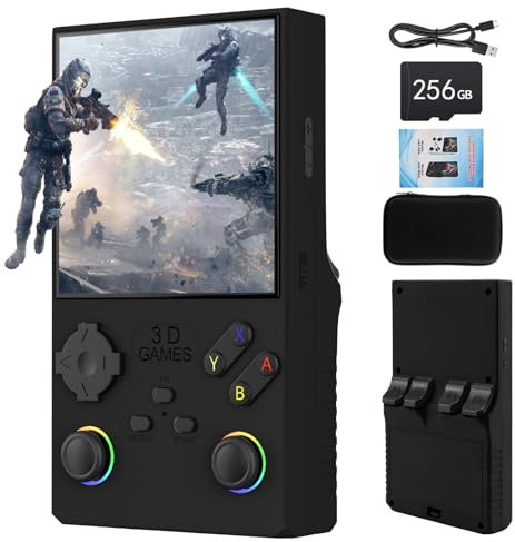 V40 Retro Handheld Video Game Console,40,000 Retro Games in 1 Game Console with Open Source Linux System,256GB TF Card,4 IPS Screen and 4000mAh Battery(Black)