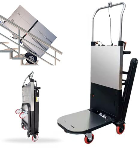 Diable Escalateur Électrique - Chariot Pliable 1000W Haute Résistance avec Capacité de 500kg, Batterie Rechargeable 24Ah & Chenilles Tout-Terrain pour Meubles, Électroménager, Déménagement Industriel