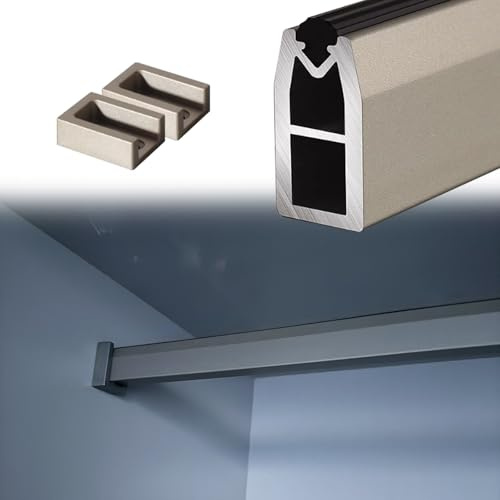 Industrial Pipe Wardrobe Rails & Fittings - Adjustable Closet Clothes Rod Wall-Mounted Garment Rack Bar (32cm/12.6in) for Bedroom & Storage Solutions