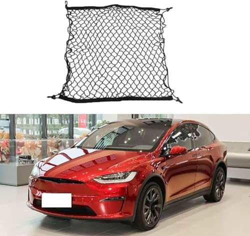 LYNYQ Car Boot Cargo Net for Tesla Model S X 2012-2025, Single Layer Luggage Fixed Net Elastic Nylon Organizer Storage Protection Accessories