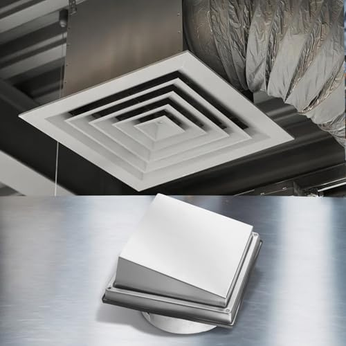 Gettimore Grille d'aération en acier inoxydable 304 avec grille anti-oiseaux, séchoir, salle de bain, cuisine, bureau, garage, abri de jardin