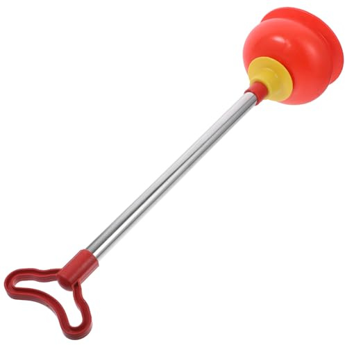 Yardenfun Sturalavandini per WC Pistone in Gomma Rossa, Strumento per Sturare Scarichi Domestici, Superficie Liscia Impugnatura Ergonomica per Pulizia Bagno Efficiente e Resistente