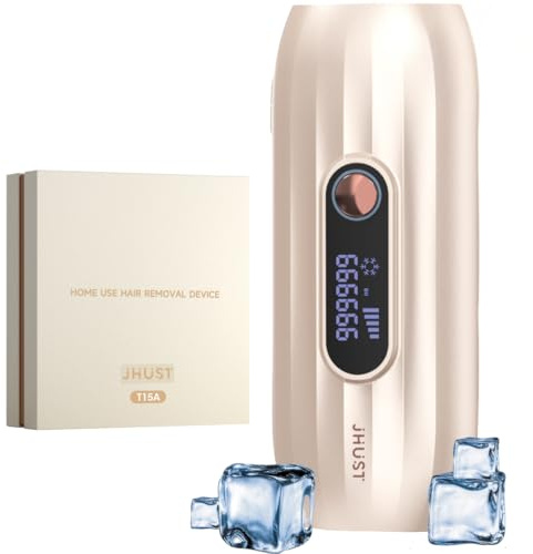 JHUST IPL Dispositivi depilazione con funzione di raffreddamento, 999.999 impulsi di luce, dispositivo IPL per la cura dei capelli per uomo e donna, 5 livelli di energia per viso, bikini e corpo