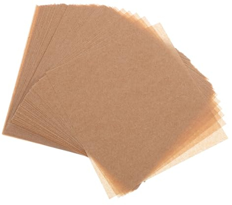 Angoily Papier Cuisson Alimentaire Antiadhésif 10x10 Cm, 100 Feuilles Carrées Kraft Naturel pour Hamburgers, Galettes Maison, Préparation Sandwichs et Barbecue de Fête, Résistant à