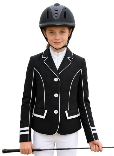 Vxuxlje Reitjacke Mädchen Langarmshirt Reiten Sweatshirt Kinder Jacke Training Sportlich Jogging