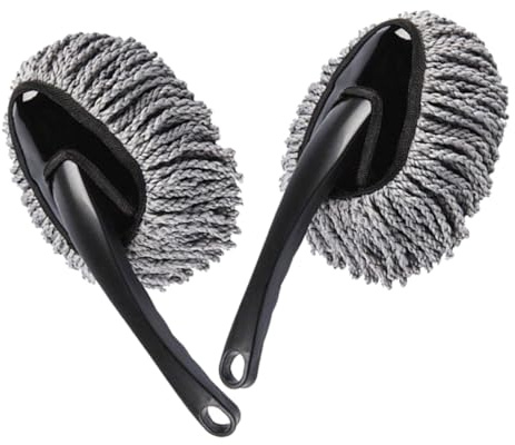 Amosfun Brosse et Plumeau pour Voiture 2 Pièces Microfibre Coton Nettoyage Intérieur et Dépoussiérage Tableau de Bord Outil Pratique