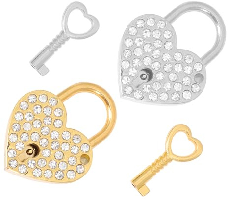 HEALEEP Sets de Petits Cadenas comme Présents Robustes et Résistants à la Décoloration Lot de 2 en Alliage de Zinc de Cœur pour Couples en Lieux Touristiques