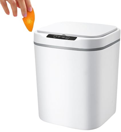Botes de basura automáticos sin contacto, bote de basura con sensor de movimiento | Papelera inteligente rectangular,Bote de Basura de Cocina de 15 L, Contenedores de Basura Inteligentes para Sala de