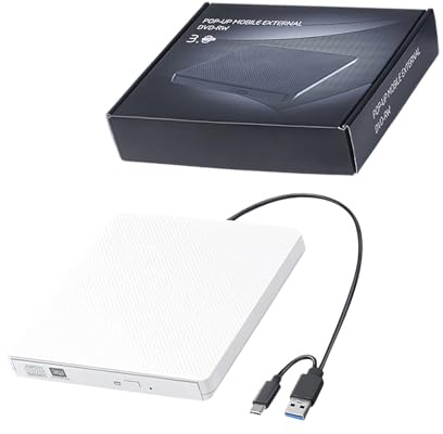 Hangsu Dispositivo disco esterno portatile per computer e altri sistemi Plug Play negazione software aggiuntivo necessario costruzione leggera Lettore di dischi multi formato
