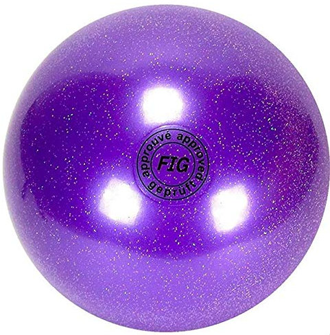 Pelota de competición senior para practicar danza, gimnasia rítmica y gimnástica, de 19 cm y 420 g, Purpura (Glitter Purple)