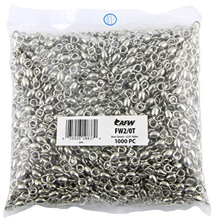 Messing Kran Wirbel Größe #2/0, 225lb (102kg) Test, Nickel, 1000pcs