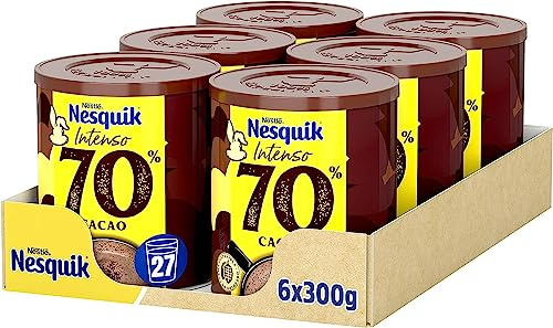 Nesquik NESTLÉ Intenso 70% Cacao Soluble 300g Lata-Pack de 6